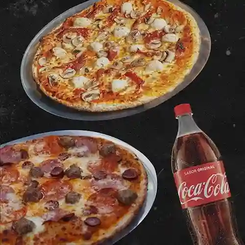 2 Pizzas Personales y Gaseosa 1.5 Lts