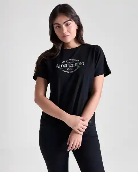Camiseta Mujer Negro Talla S 609G090_NEG194004 Americanino