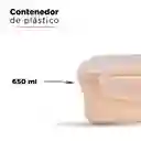 Miniso Contenedor Cuadrado de Plástico Pequeño Beige Blanco