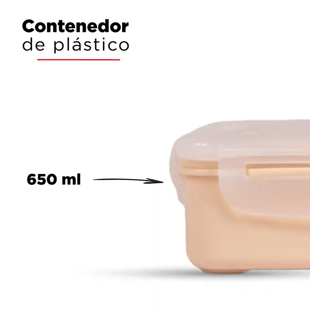Miniso Contenedor Cuadrado de Plástico Pequeño Beige Blanco