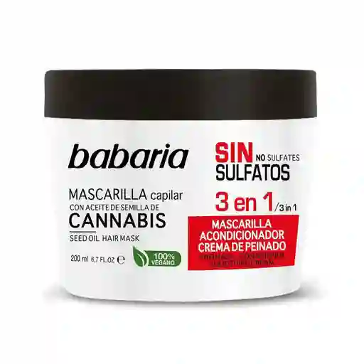 Babaria Mascarilla Capilar con Aceite de Cannabis 3 en 1
