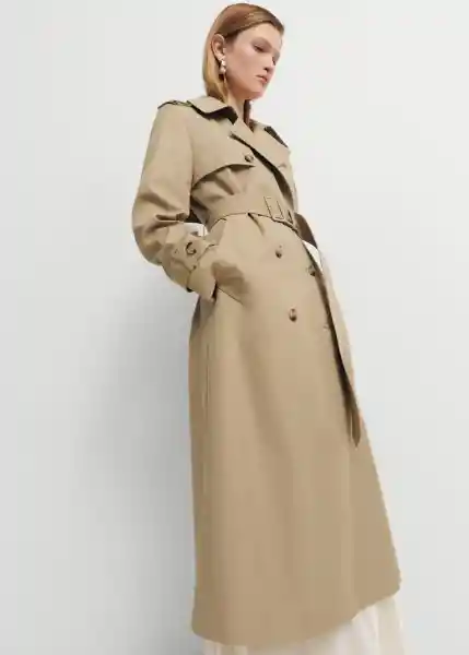 Gabardina Trench Eiffel Beige Talla M Mujer Mango