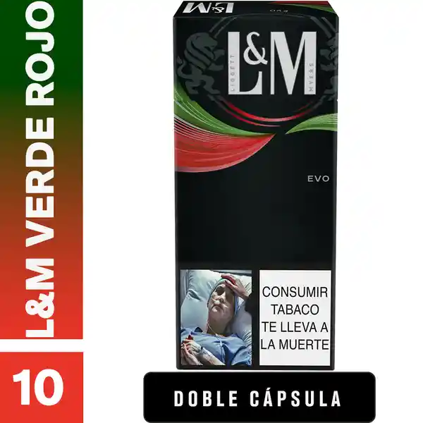 L&M Verde Rojo x 10 Cigarrillos