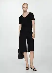 Camiseta Chalapi Negro Talla 18 Mujer Mango