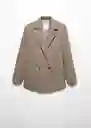 Blazer Americana Charlott Marrón Talla L Mujer Mango