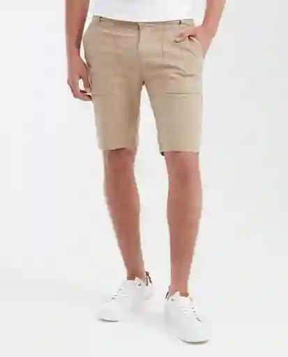Short Utility Masculino Beige Albarizo Medio Talla 36 Chevignon