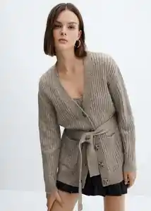 Buzo Cardigan Marions Gris Talla L Mujer Mango