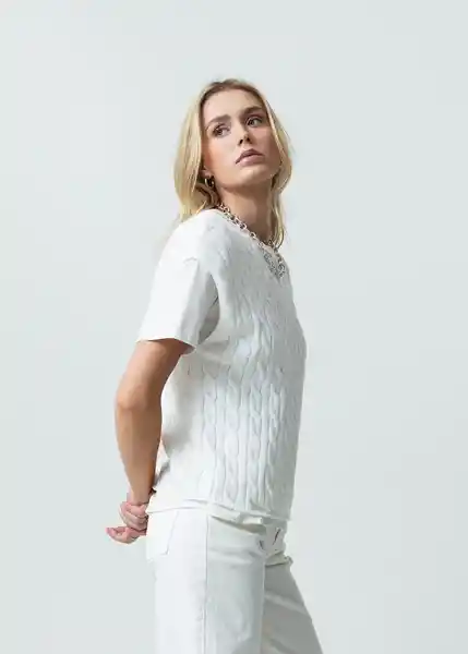 Camisa Tejido Mujer Crudo Puro Claro Talla M 582G011 Naf Naf