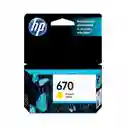 Cartucho De Tinta Hp 670 Amarillo Original (cz116al)
