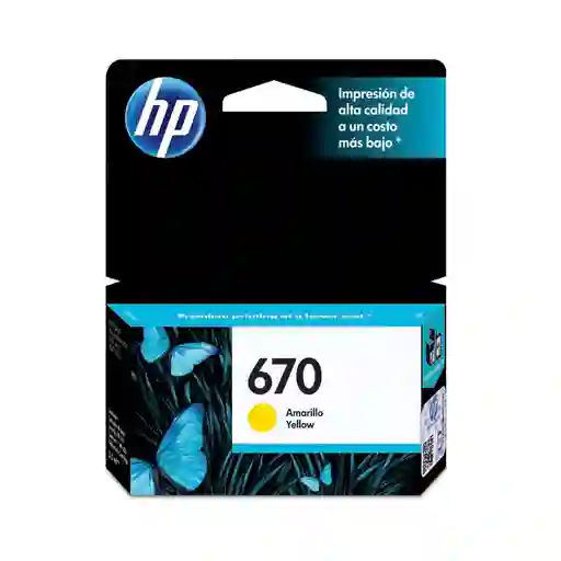 Cartucho De Tinta Hp 670 Amarillo Original (cz116al)