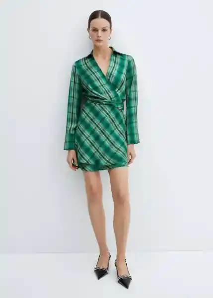 Vestido Scot Verde Talla Xs Mujer Mango