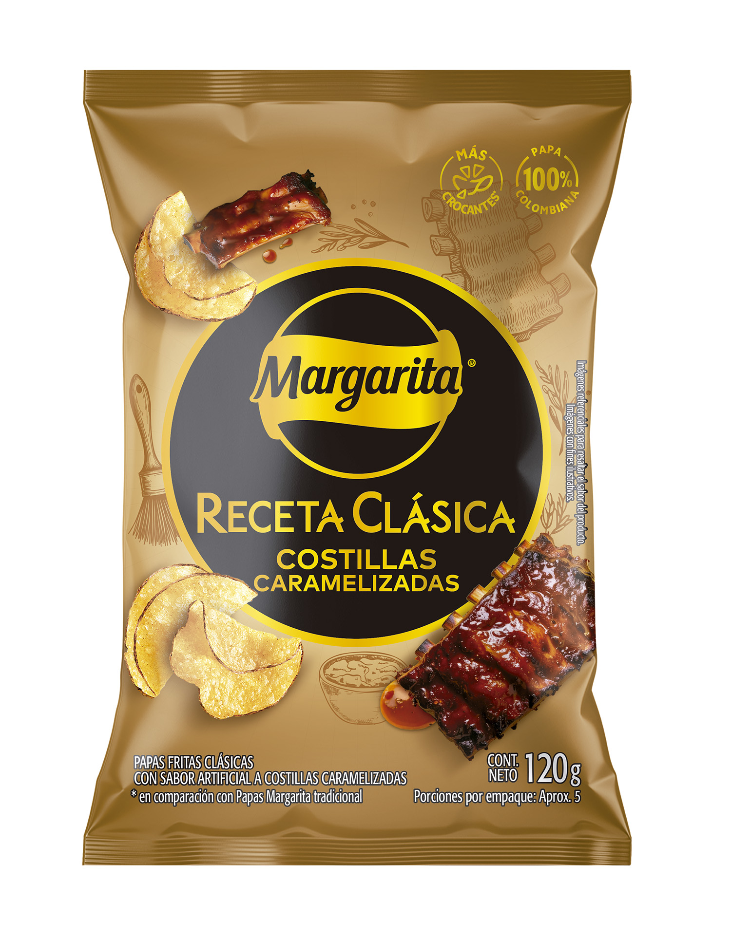 Margarita Snack Papa Receta Clásica Costilla Caramelizada 120 g