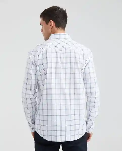 Camisa Button Down Plaid Masculino Blanco 0 Claro T. L Chevignon