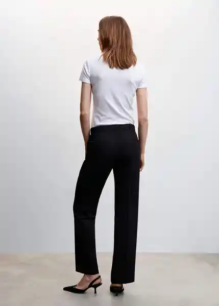 Pantalón Greta Negro Talla 36 Mujer Mango