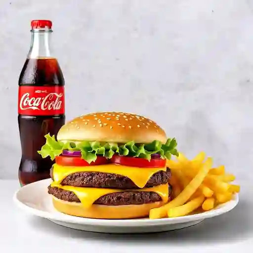 Combo burger doble+cocacola orig400ml
