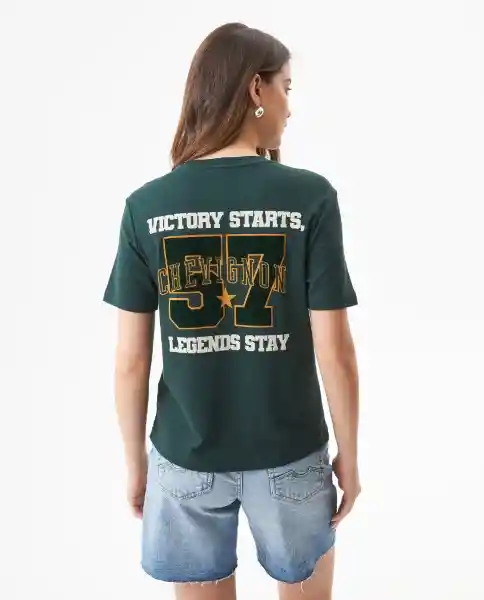 Camiseta Graphic Verde Galloway Ultraoscuro Talla XS Chevignon