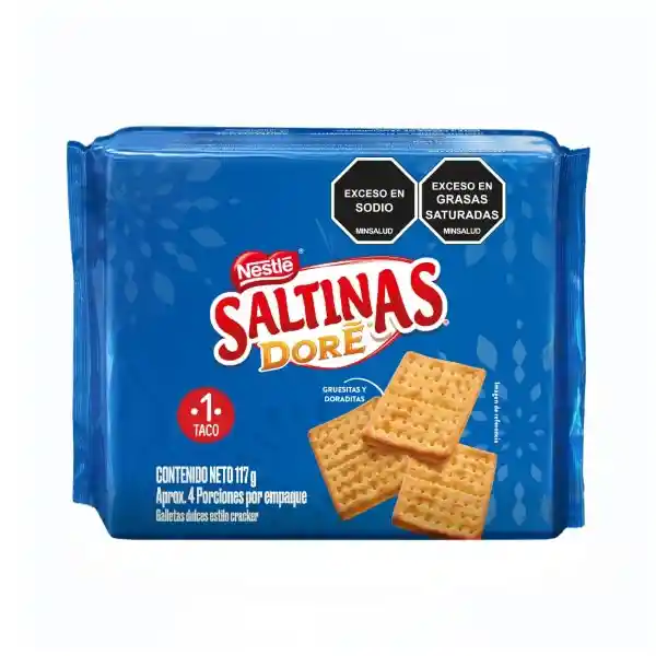 Galletas dulces SALTINAS DORÉ tipo cracker 1 taco x 117g