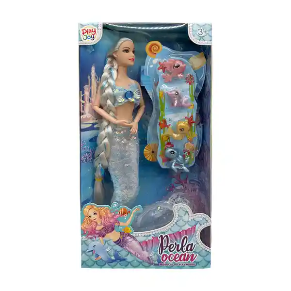 Play And Joy Muñeca Pearl Ocean Blanco Con Accesorios