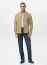 Camisa Oxford Khaki Talla M Hombre Mango