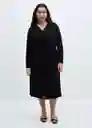 Vestido Cam Negro Talla 24 Mujer Mango