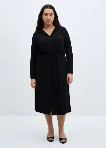 Vestido Cam Negro Talla 24 Mujer Mango