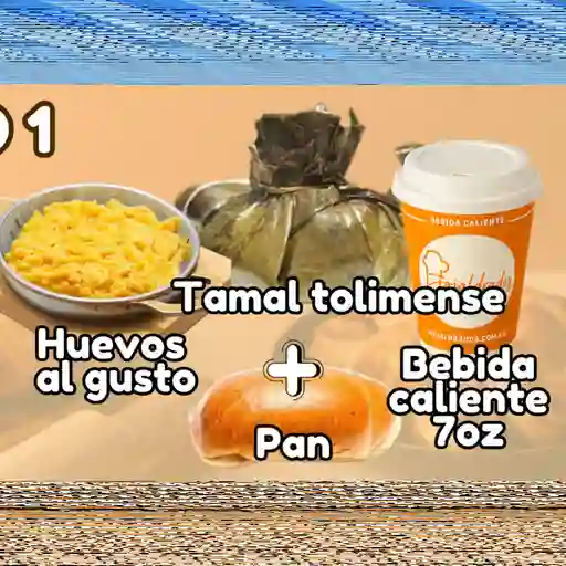 Combo tamal y huevos