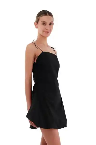 Vestido Corto Britt Negro Talla M Mercedes Campuzano