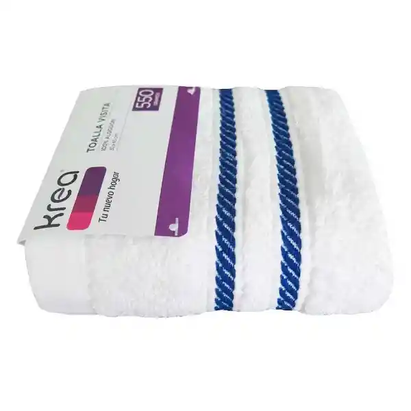 Krea Toalla Facial Blanco Azul 30 x 45 Ref. Liz