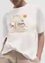Camiseta Ete-W Off White Talla M Mujer Mango