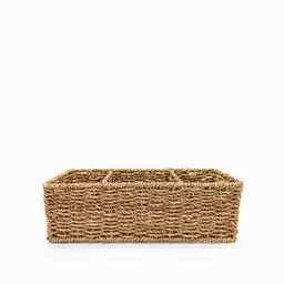 Canasta en Fibra Natural 3 Divisiones Ambiente Gourmet