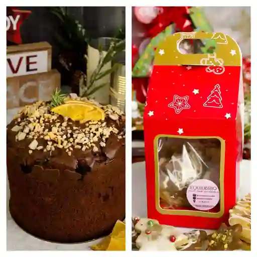 Combo panettone mediano y galletas