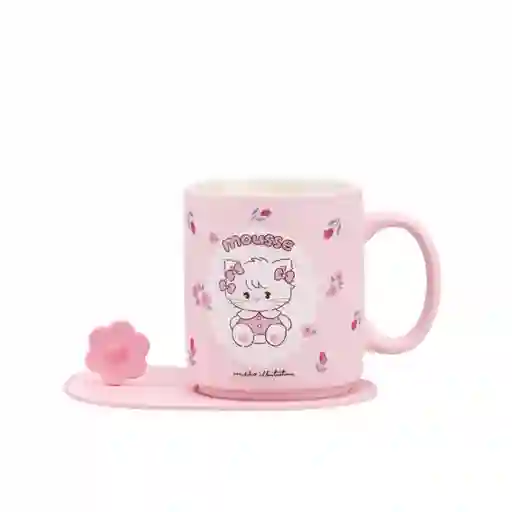 Taza de Cerámica de Con Posavasos Mikko Cammy 390 mL Miniso