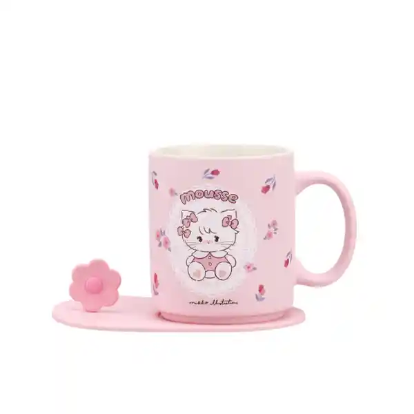 Taza de Cerámica de Con Posavasos Mikko Cammy 390 mL Miniso