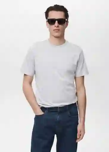 Camiseta Cherlo Azul Talla S Hombre Mango