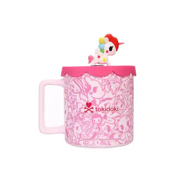 Taza de Cerámica de Con Tapa Serie Tokidoki Rosa 425 mL Miniso