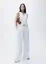 Pantalón Bonnie Blanco Talla 38 Mujer Mango