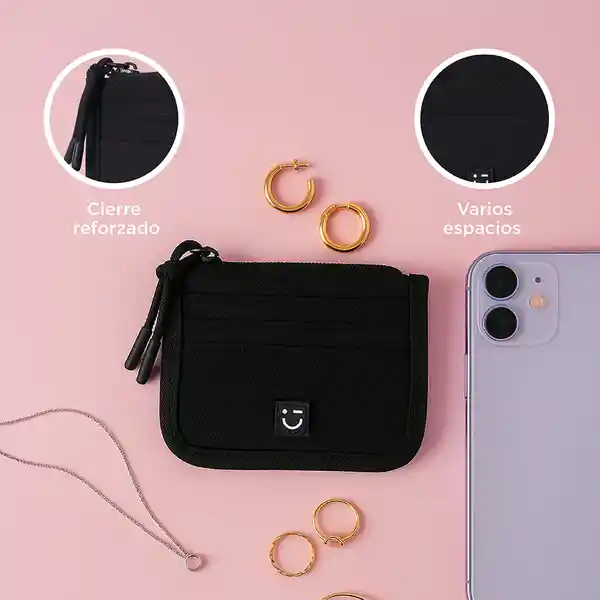 Monedero Basico Negro Miniso