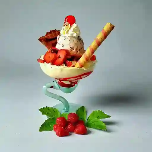 Fresas con Crema y Helado