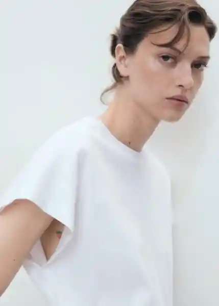 Camiseta Sevilla Blanco Talla M Mujer Mango