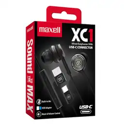 Maxell Audífonos con Cable Tipo C In Ear Negros