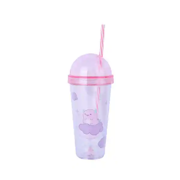 Vaso de Plástico de Con Pitillo Axolotl Story 350 mL Miniso