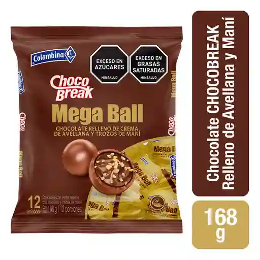 Choco Break Chocolate Mega Ball Relleno de Crema de Avellana Bolsa x 12 uds
