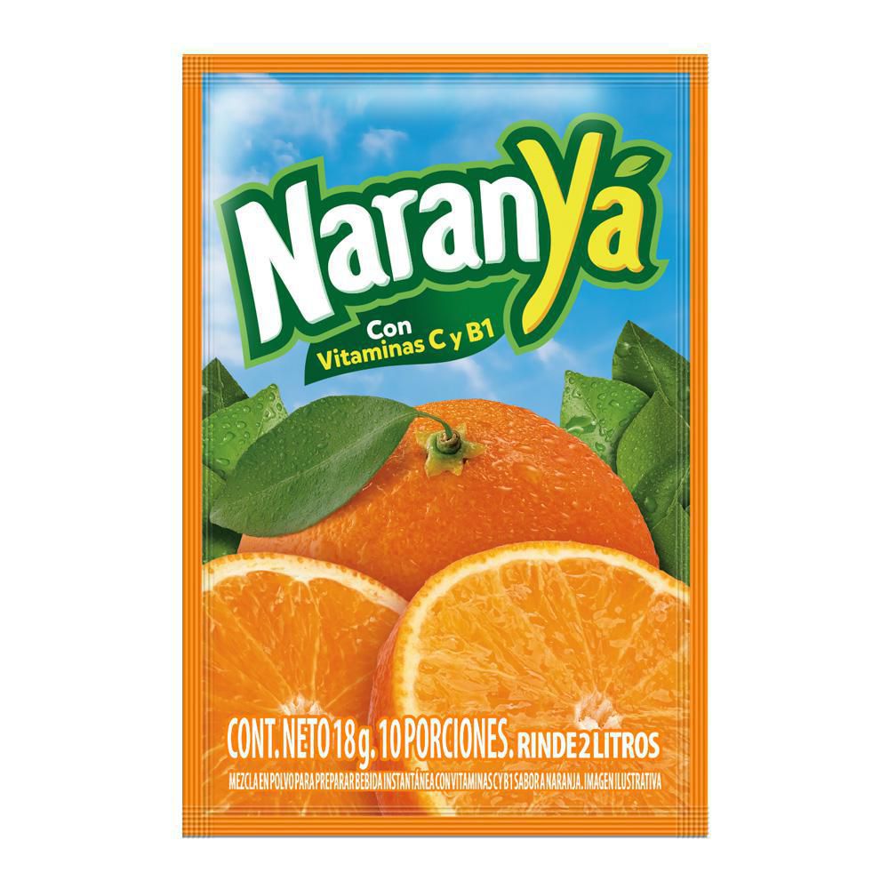 Naranya Refresco En Polvo Sabor A Naranja 18 g