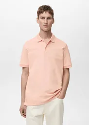 Camiseta Polo Rea Rosa Pastel Talla S Hombre Mango