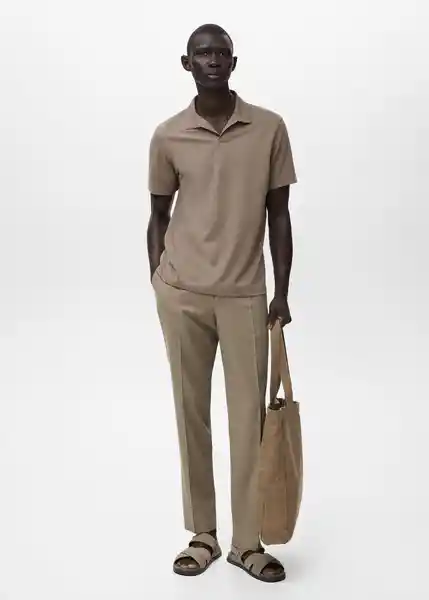 Camiseta Polo Taga Marrón Talla M Hombre Mango