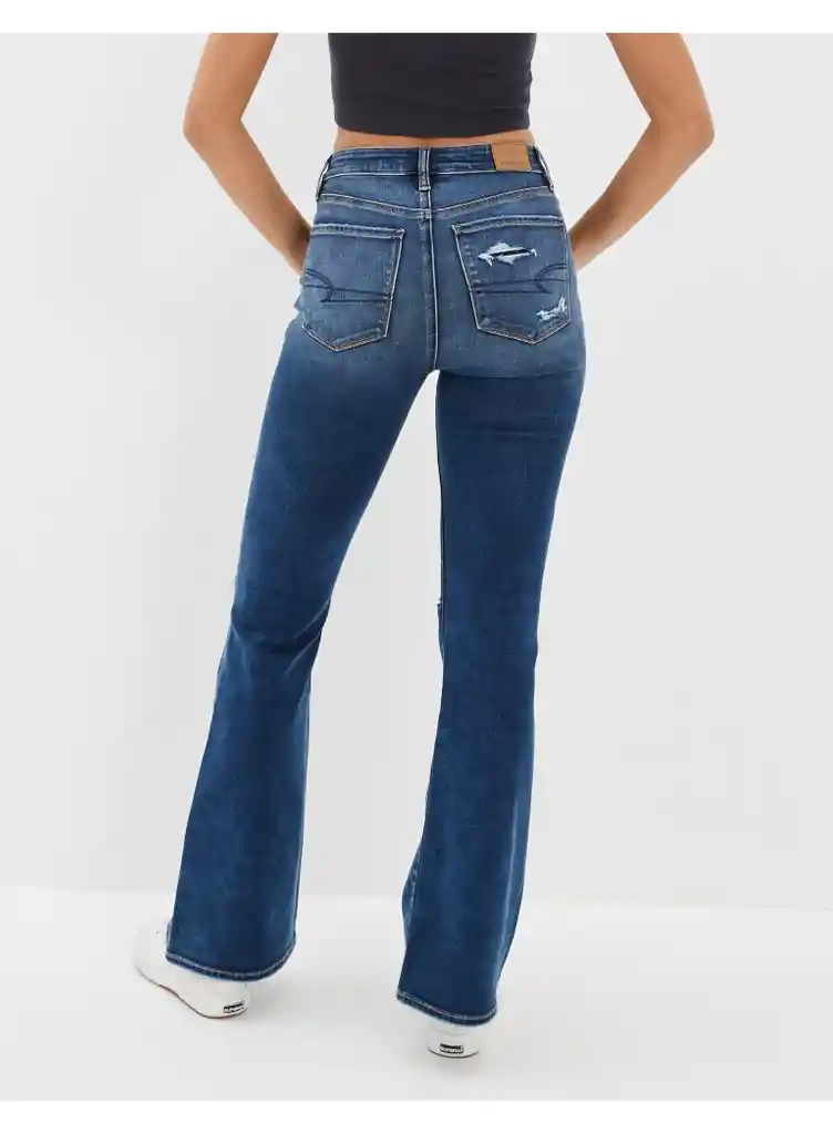 Jean Flare Azul Talla 10 Long Mujer American Eagle