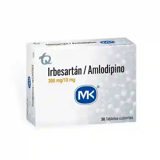 Mk Irbesartán/Amlodipino (300 mg/10 mg) 30 Tabletas
