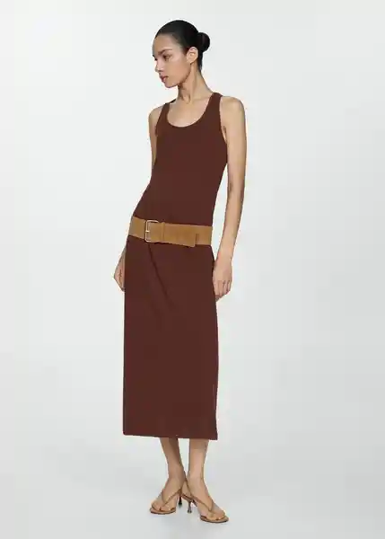 Vestido Mint Marron Talla 24 Mujer Mango