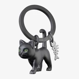 Metalmorphose Llavero Con Diseño Gato Negro