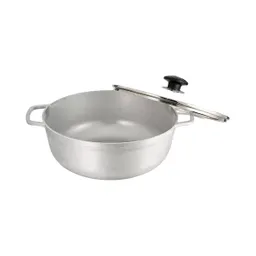 Universal Caldero Fundido Tapa Vidrio Pomo Negro 20 cm